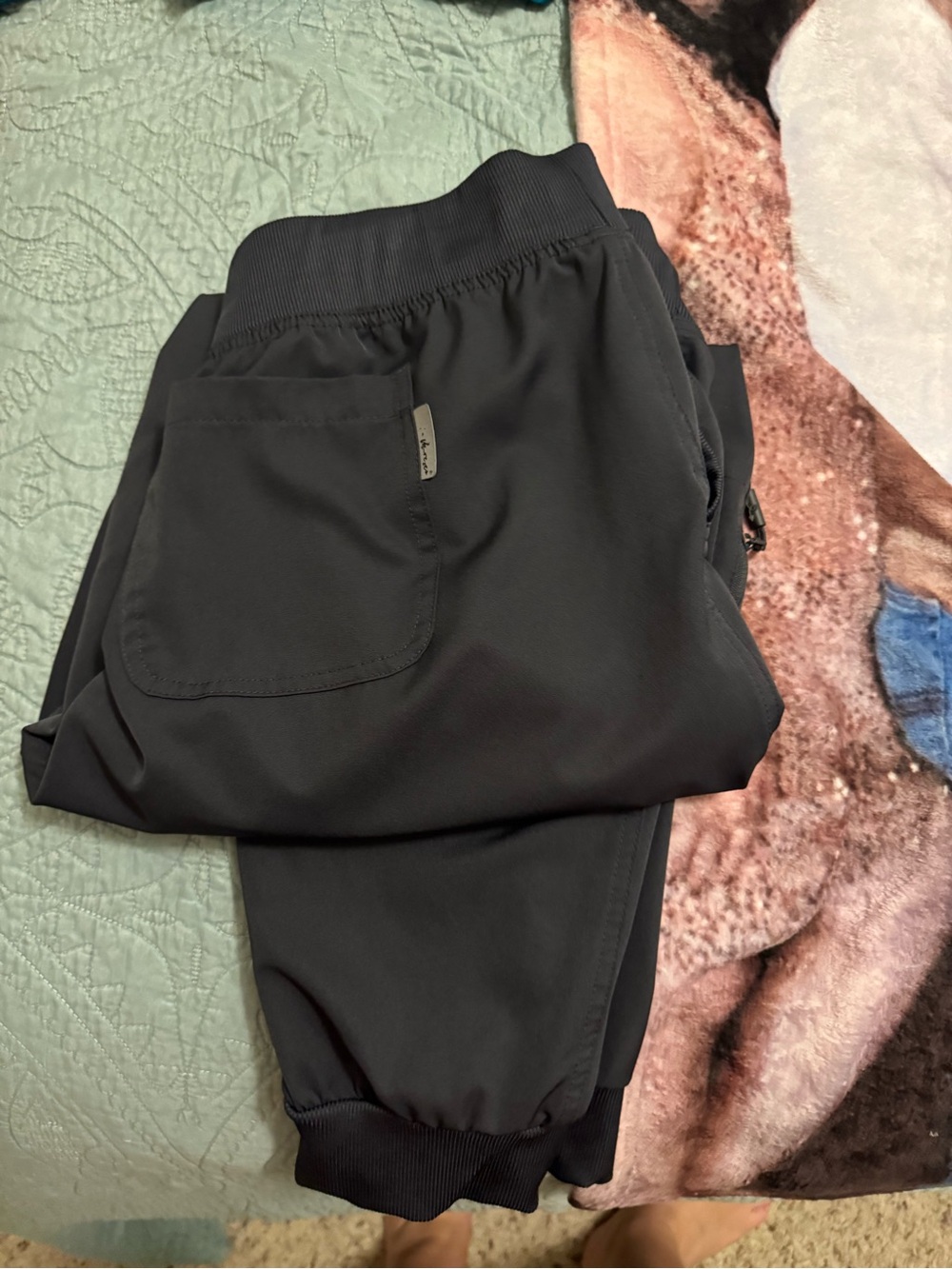 Dark grey Jogger Pants with Elastic Waist and Cuffed Ankles